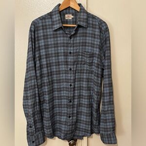 Faherty Navy Checkered Shirt